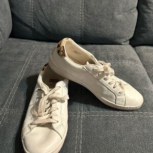 Keds for Kate Spade Women's White Sneakers with Leopard Detail